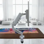 Cyberwolf Single Monitor Desk Mount – Gas Spring – White - Image 2