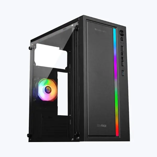 ZEBRONICS Zeb-Froz Black Mid Tower Gaming Cabinet for PC Builds