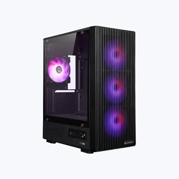Zebronics Zeb-Grid Gaming Cabinet – Micro ATX Compact Case Black