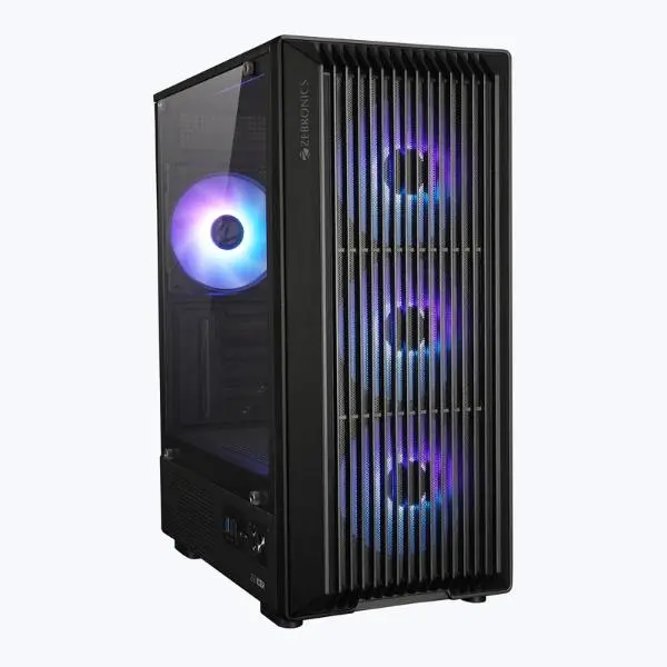 ZEBRONICS Zeb-Icer mATX Cabinet with Modern Design – Black