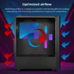 Zebronics Zeb-Apex Gaming PC Case with Modern Design – Black - Image 2