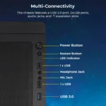 Zebronics Zeb-Apex Gaming PC Case with Modern Design – Black - Image 3