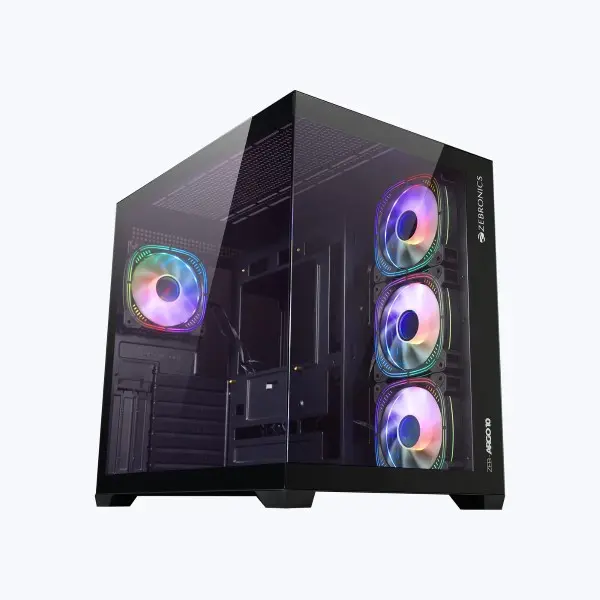 ZEBRONICS Argo 10 Dual Chamber Gaming Cabinet (Black)