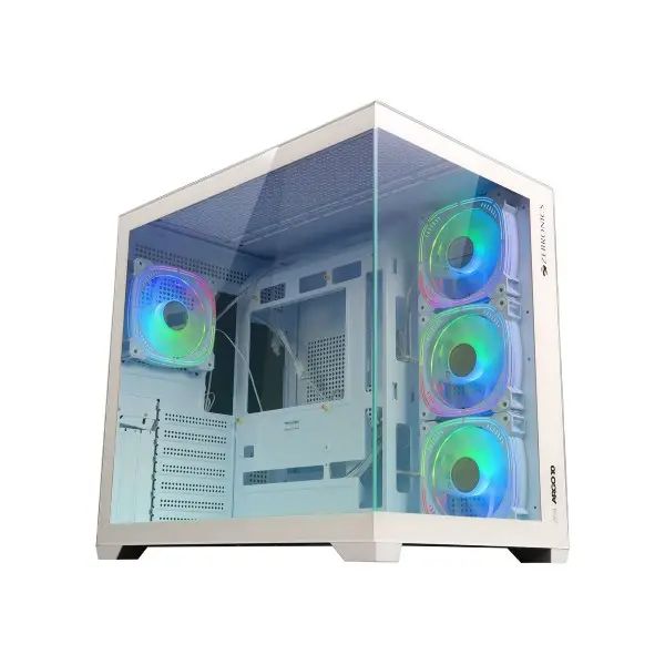 ZEBRONICS Argo 10 Dual Chamber Gaming Cabinet (White)
