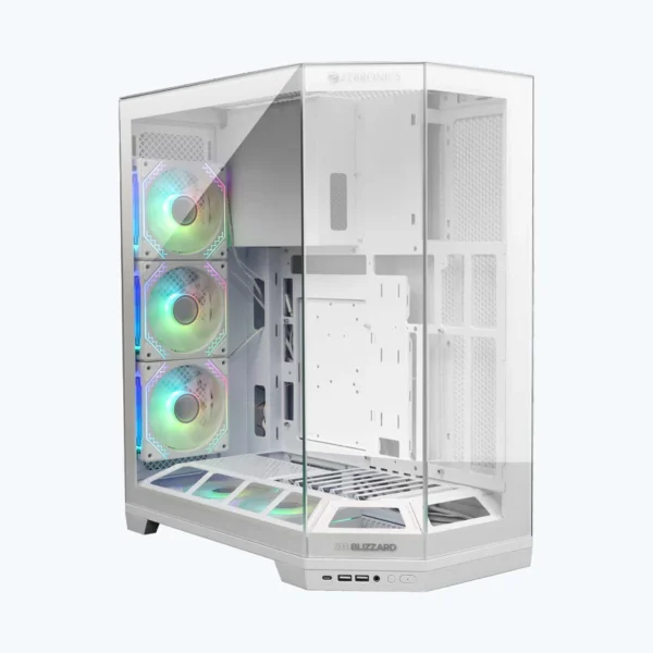 ZEBRONICS Blizzard ARGB Gaming PC Cabinet (White)