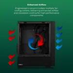 Zebronics Zeb-Cora G Gaming PC Case with Modern Design – Black - Image 3