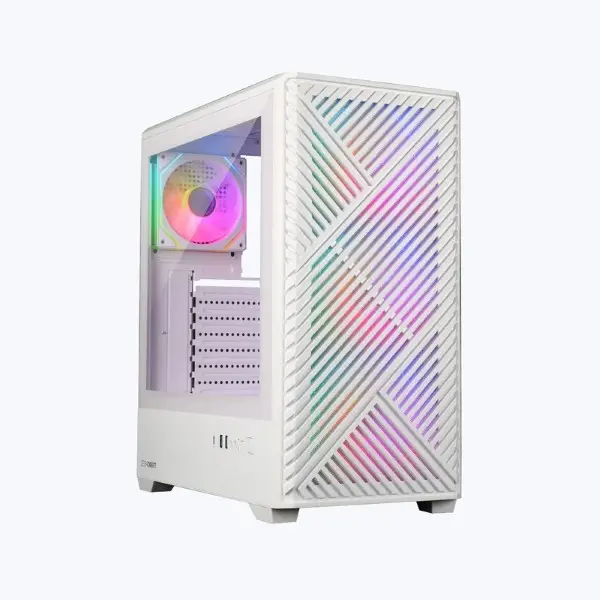ZEBRONICS Zeb-Drift High-Airflow Gaming PC Case – White