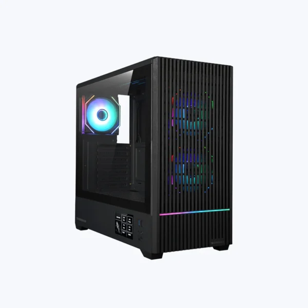 ZEBRONICS Inferno Flip Gaming Cabinet (Black) | ARGB Mid Tower PC Case