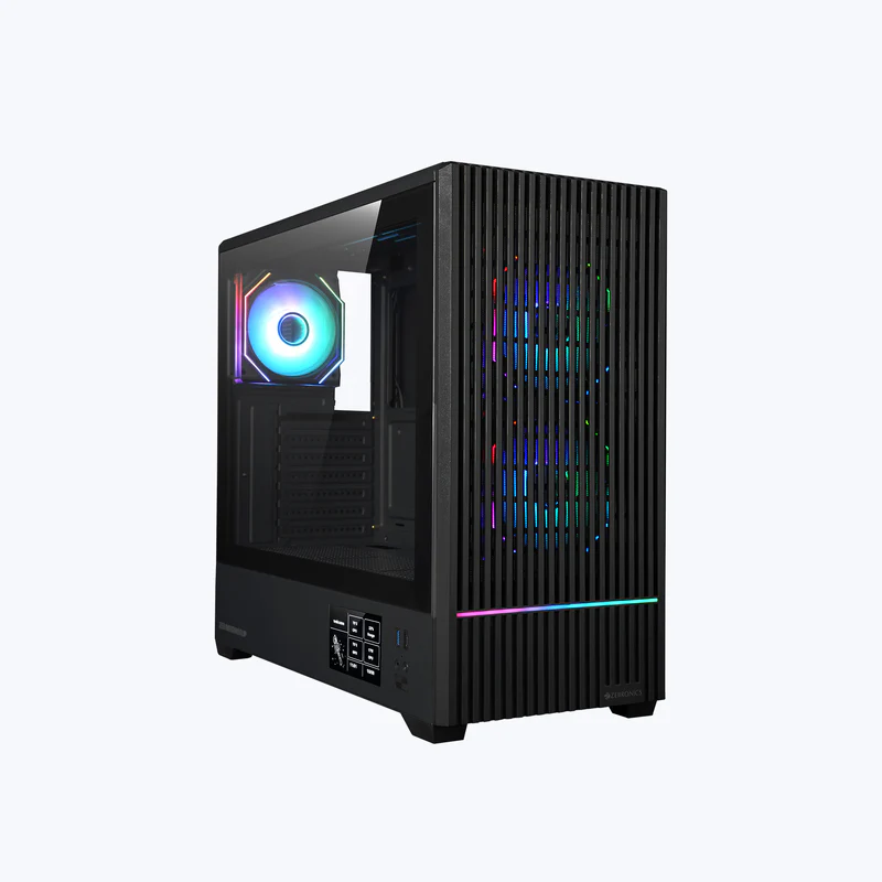 ZEBRONICS Inferno Flip Gaming Cabinet (Black) | ARGB Mid Tower PC Case