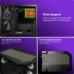 Zebronics Zeb-Mercury 25 Gaming PC Case with Modern Airflow Design – Black - Image 5