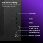 Zebronics Zeb-Mercury 25 Gaming PC Case with Modern Airflow Design – Black - Image 3