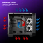 Zebronics Zeb-Mercury 25 Gaming PC Case with Modern Airflow Design – Black - Image 2