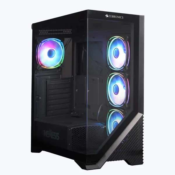 ZEBRONICS Nemesis Tempered Glass Gaming Case – Black