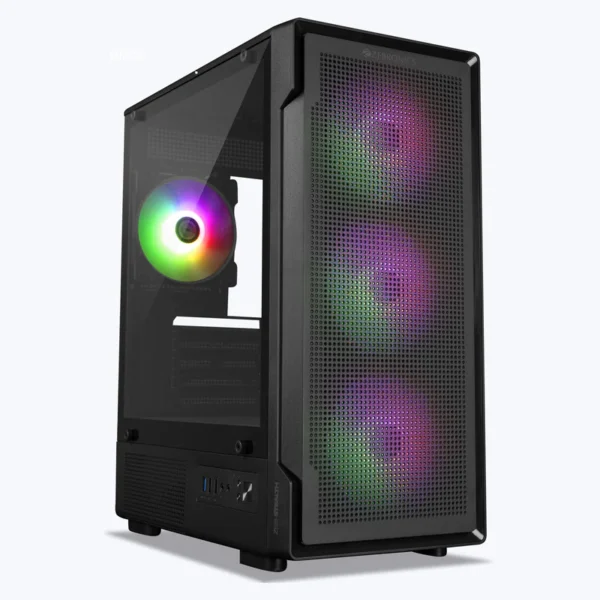 Zebronics Stealth ARGB Gaming Cabinet – Compact Mini Tower Black