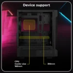 Zebronics Stealth ARGB Gaming Cabinet – Compact Mini Tower Black - Image 3