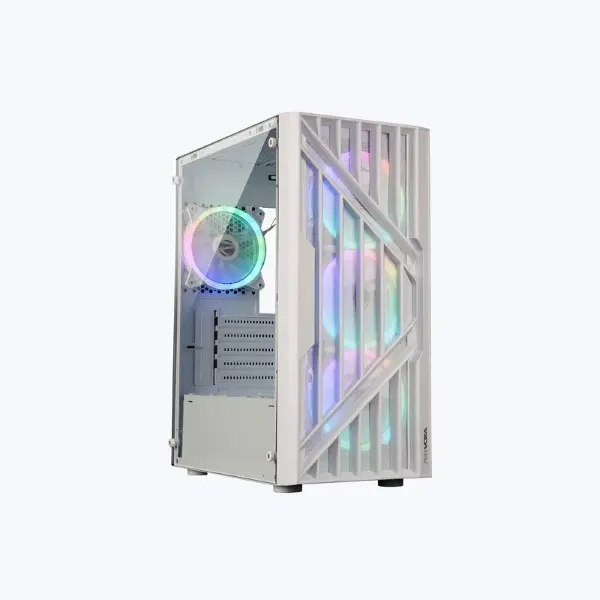 ZEBRONICS Zeb-Voxa Mid Tower Gaming Cabinet – White