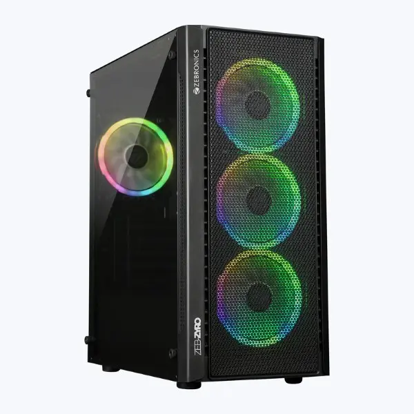ZEBRONICS Zeb-Zyro Stylish Gaming Cabinet – Black
