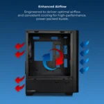 Zebronics Zeb-Ember Gaming PC Case with Modern Design – Black - Image 4