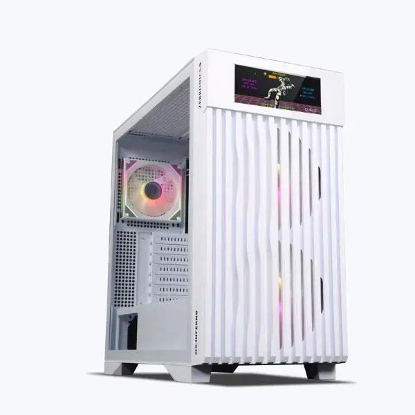ZEBRONICS Inferno Mini Tower Gaming Cabinet (White) | Compact PC Case