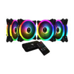Gamdias AEOLUS M2-1204R 120mm ARGB Cabinet Fan Kit (4-Pack)