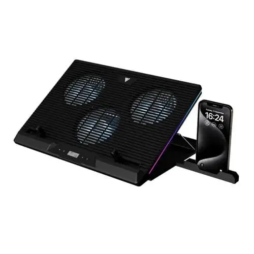 Gamdias Aether M1 RGB Laptop Cooling Pad with Phone Holder Stand
