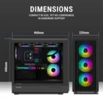 Ant Esports Zen Air 360 ARGB Mid Tower PC Case – ATX Support (Black) - Image 2