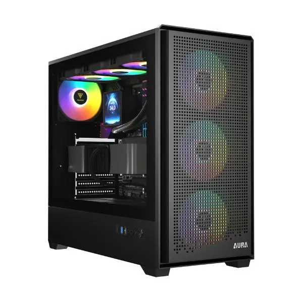 Gamdias Aura GC105 ARGB ATX Mid Tower Gaming Cabinet (Black)