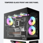 Ant Esports Crystal Spectra Black & White E-ATX Mid Tower Gaming Cabinet with ARGB Fans - Image 2