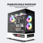 Ant Esports Crystal Spectra Black & White E-ATX Mid Tower Gaming Cabinet with ARGB Fans - Image 3