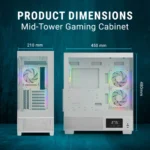 Ant Esports Crystal X3 LCD Display ARGB Mid Tower PC Case (ATX/M-ATX Support) – White - Image 3