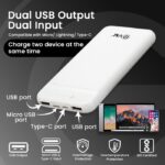 EVM P0109 EnCharge 10000mAh Portable Power Bank for Smartphones & Devices-WHITE - Image 2