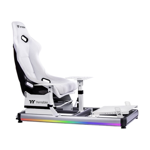 Thermaltake GF500 Aluminum Flight Simulator Cockpit – Immersive Aviation Gaming Setup – White