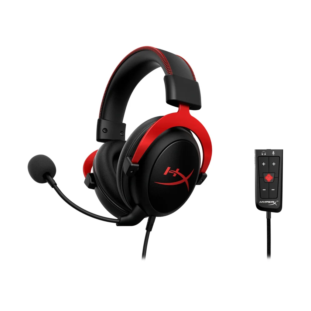 HyperX Cloud II Gaming Headset – Black & Red – Wired Over-Ear Headphones
