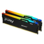 Kingston FURY Beast RGB EXPO 64GB (2x32GB) DDR5 6000MHz CL30 Desktop Memory RAM - Black (KF560C30BBEAK2-64)