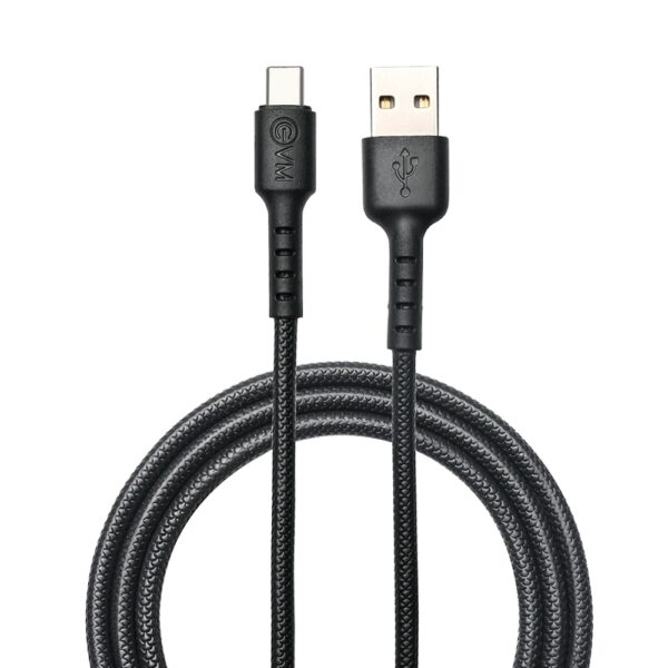EVM Type-C 4A Fast Charging Cable – PVC Black 1M (C-012)