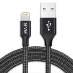 EVM iPhone Lightning 8-Pin Cable 4A Fast Charging & Sync 1 Meter Black