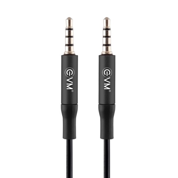 EVM 3.5mm AUX Cable with Metal Connectors Black (AUX-02)