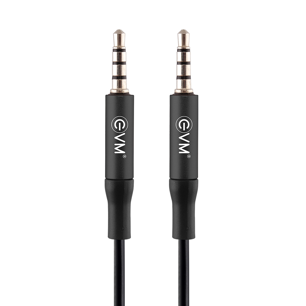 EVM 3.5mm AUX Cable with Metal Connectors Black (AUX-02)