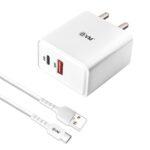EVM CH-011 36W QC+PD Fast Charger with Type-C Cable – White