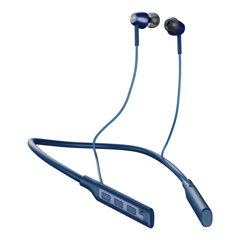 EVM NB-028 Bluetooth 5.0 Neckband Earphones with Magnetic Buds – Royal Blue
