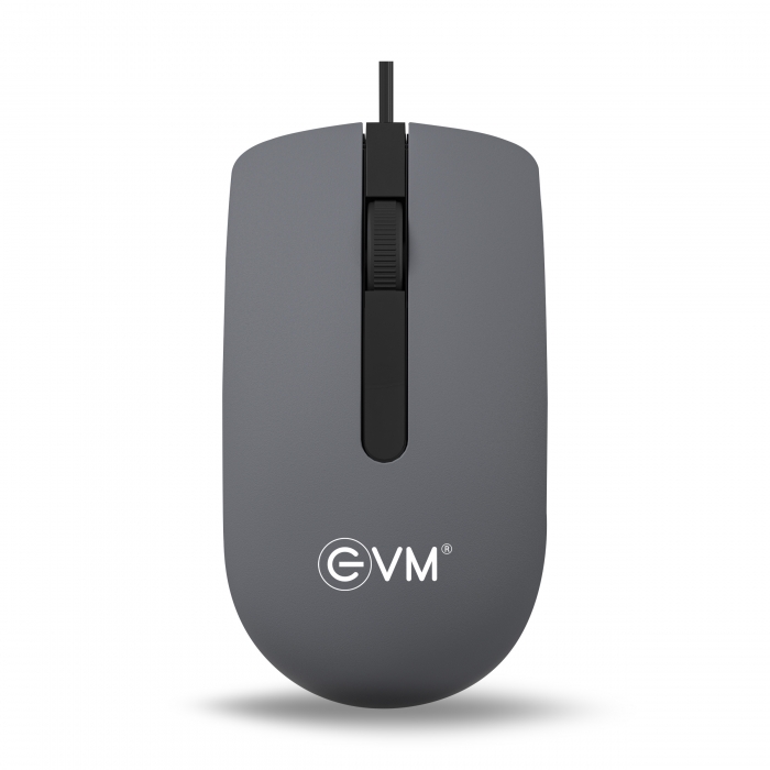EVM M009 Optical USB Wired Mouse | 1000 DPI | Plug & Play | Black & Grey