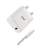 EVM CH-013 25W PD Charger for Smartphones with Type-C Cable – White