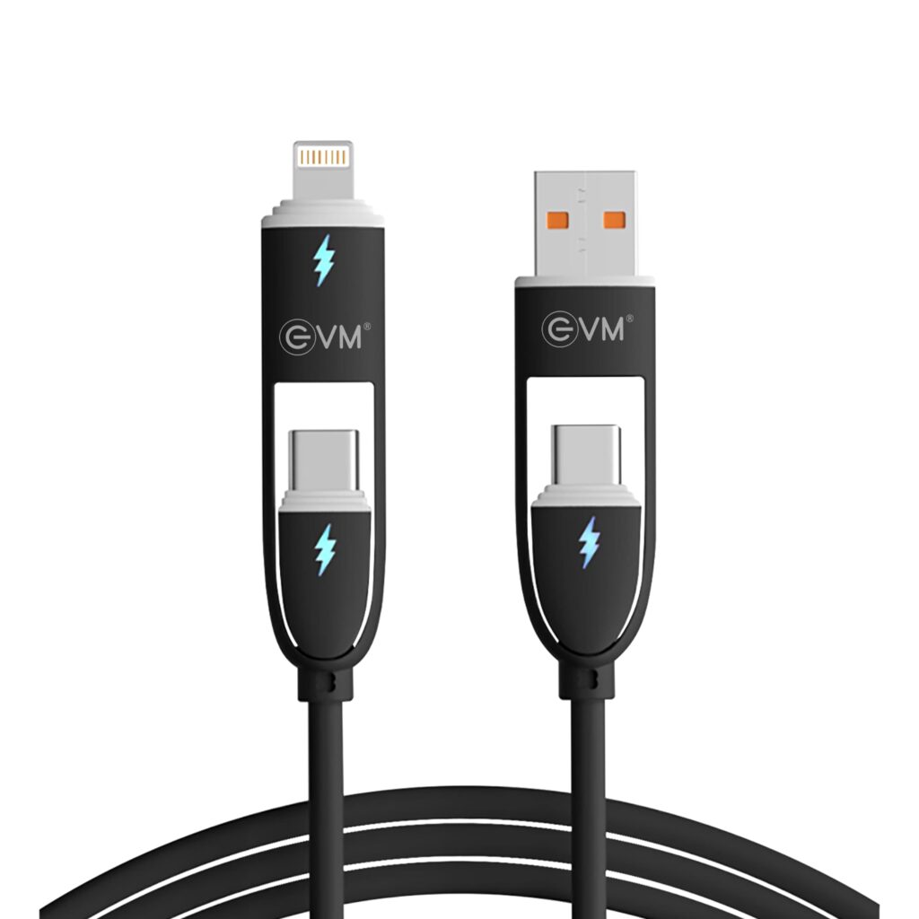 EVM 4-in-1 USB Charging Cable 60W Fast Charge 1M Black