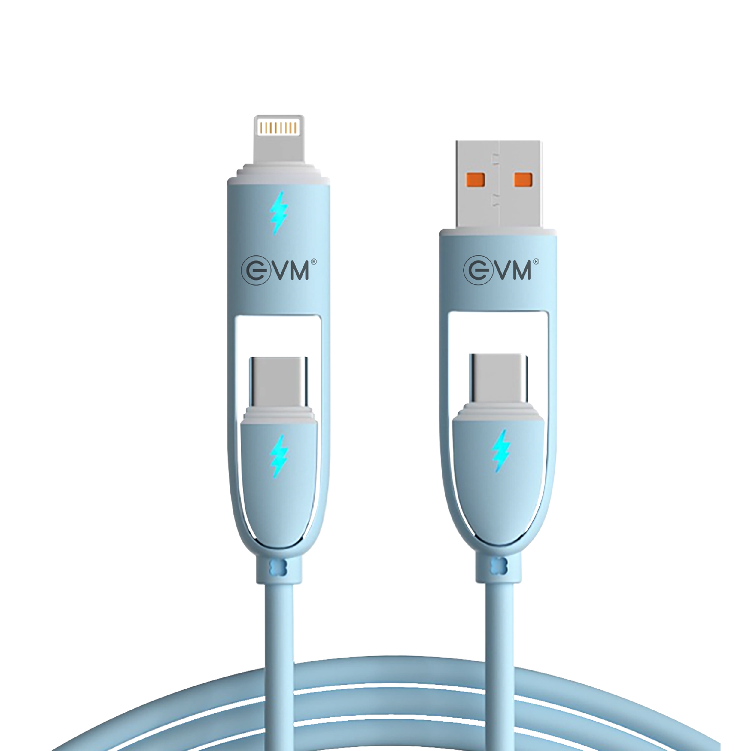 01_364 EVM 4-in-1 Multi Charging & Data Cable 60W 1M Blue (M-5)
