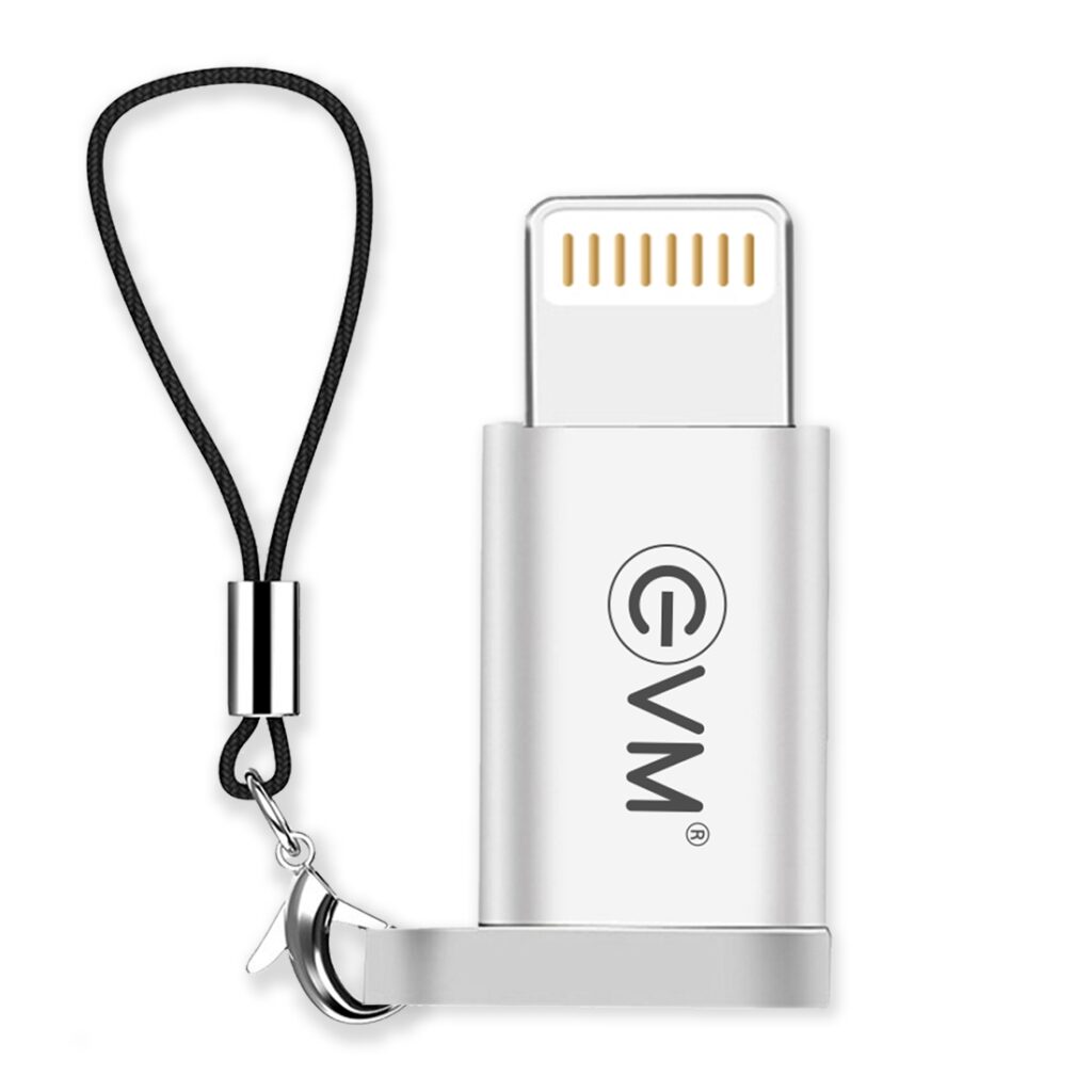 EVM Micro USB to Lightning Charge & Sync Converter Metal Housing White (LA-01)