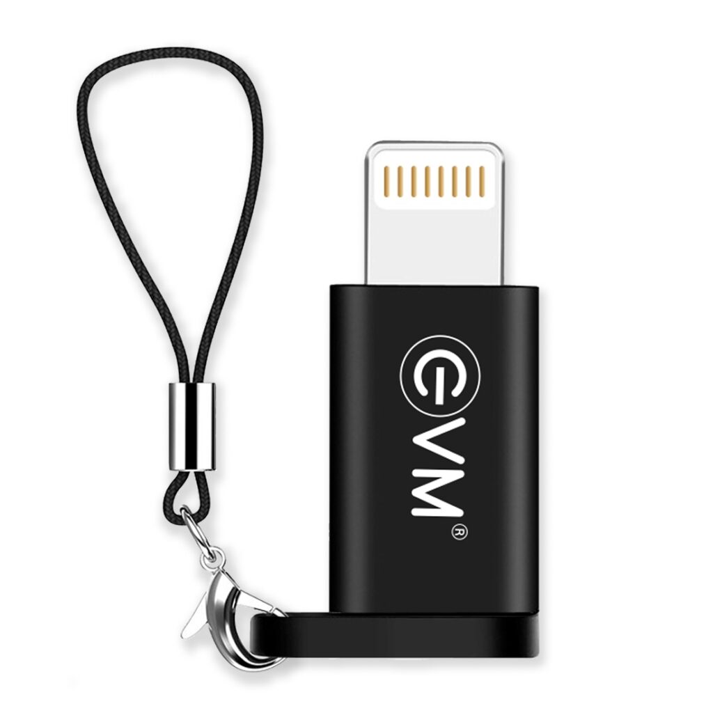 EVM Micro USB to Lightning Charge & Sync Converter Metal Housing Black (LA-01)