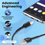 EVM Type-C Charging & Data Sync Cable 2 Meter Black – C2-22 - Image 5