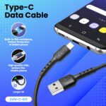 EVM Type-C 4A Fast Charging Cable – PVC Black 1M (C-012) - Image 6