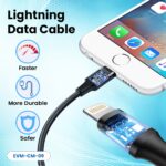 EVM iPhone Lightning 8-Pin Cable 4A Fast Charging & Sync 1 Meter Black - Image 5