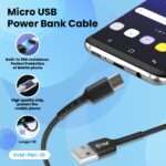 EVM Portable Micro USB Power Bank Cable 300mm Black (PBC-01) - Image 6
